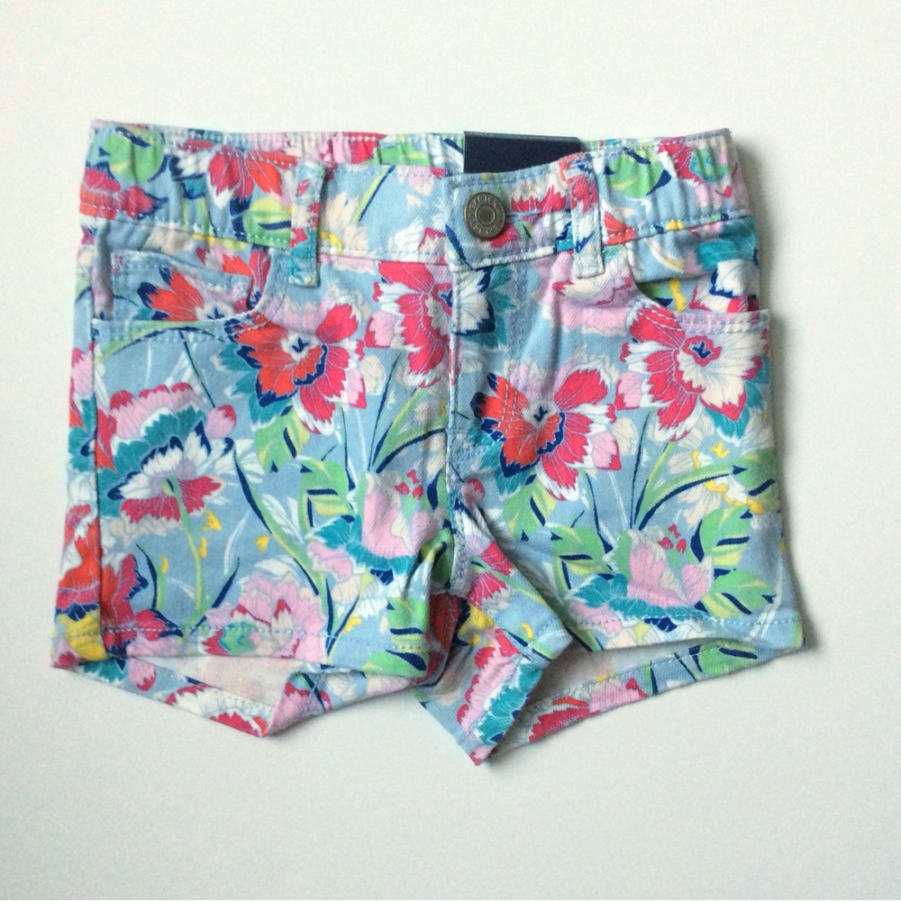 GAP Floral Print Light Blue and Pink Girls Shorts